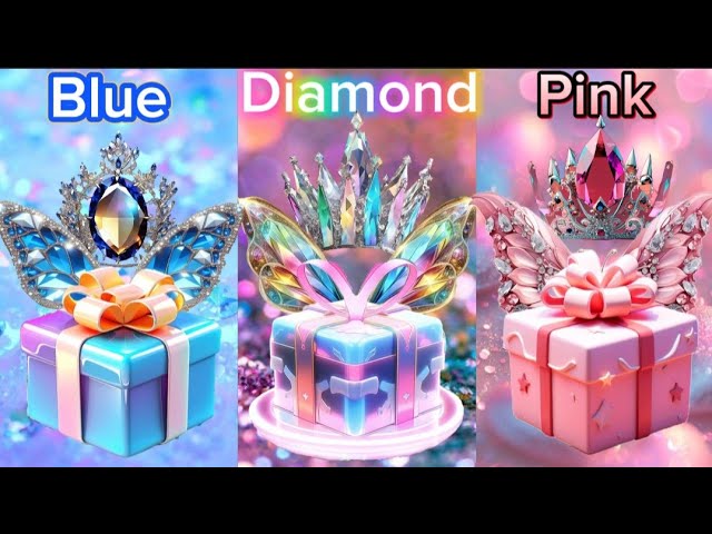 Choose your Gift💙🌈💖 #chooseyourgift #pickone #3giftbox #blue #pink #rainbow #choosysqueezy