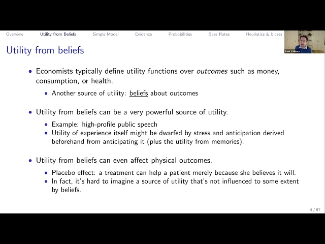 Lecture 15: Utility from Beliefs; Learning I