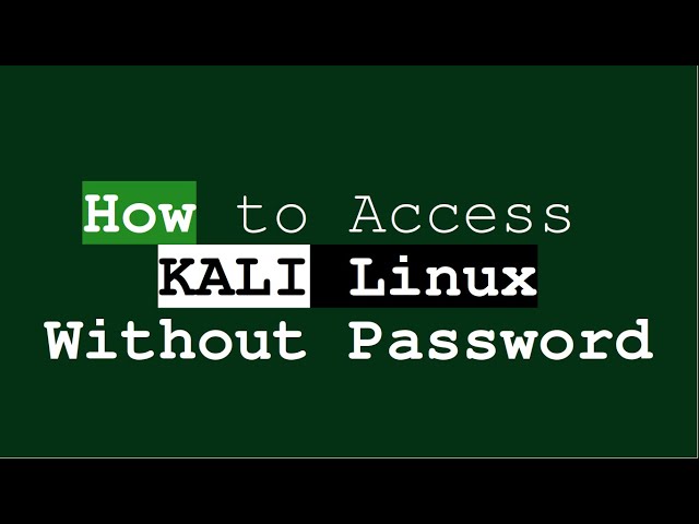 Access Kali Linux system without knowing the password | How to Reset the password in Kali Linux |