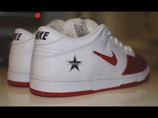FINALLY Hit on the SNKRS App! | Supreme x Nike SB Dunk Review 'Jewel Swoosh' - Metallic Red / White