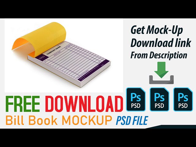 Download Mockup PSD File For Free | Bill Book / Cash Memo mock up ( FREE DOWNLOAD )