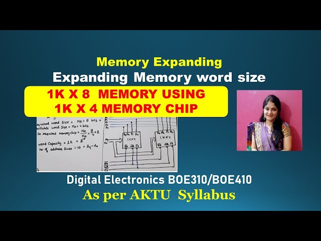 Memory Expanding | Expanding Memory word size | Obtain 1K x 8 by 1K x 4 Memory  Digital electronics