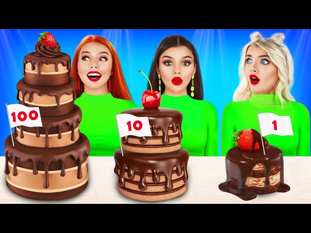 100 Layers of Chocolate Food Challenge | Cooking Experiment With Sweets For 24 HRS by RATATA POWER