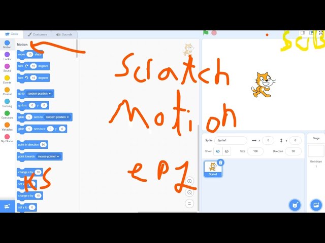 HOW TO USE MOTION IN SCRATCH | SCRATCH LEARNING SERIES | KINGKS1K2580S9 BACK!