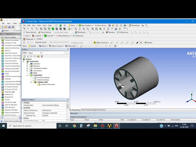 Modal analysis of a Switched Reluctance Motor with ANSYS