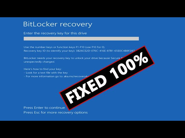How to Bypass BitLocker Recovery Blue Screen | Enter the Recovery Key for This Drive
