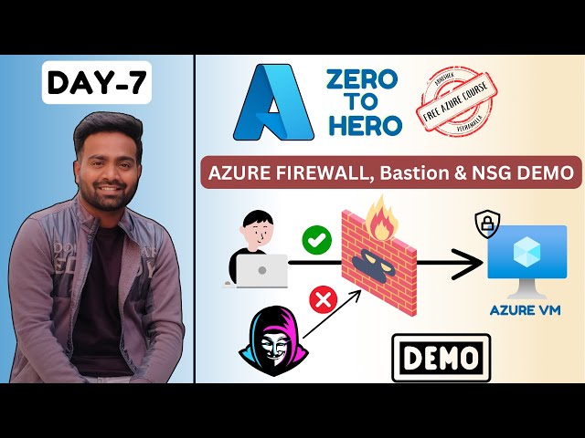 Day-7 | Azure Networking Demo | Azure VNet, Firewall, NSG and Bastion | Beginner Level Azure Project