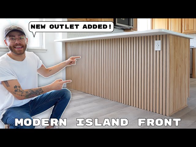 DIY MODERN WOOD SLAT KITCHEN ISLAND / PENINSULA