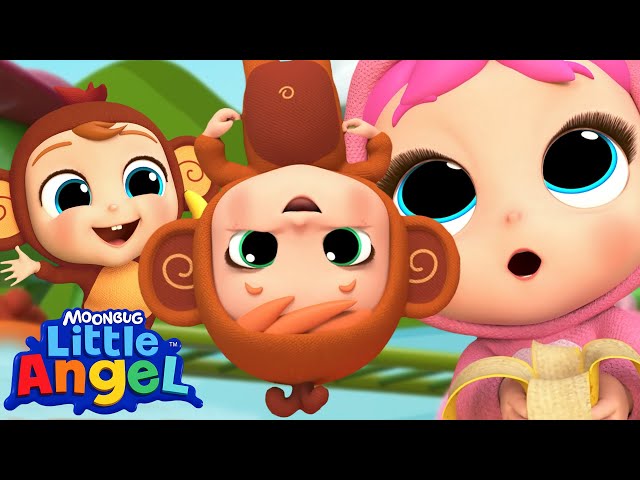 Three Little Cheeky Monkeys! 🐒Little Angel 🐒 Moonbug Kids - Learning Corner