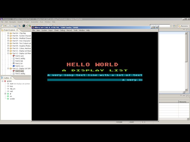 Programming the Atari XL/XE - Part 13 - Display List Soft Scrolling (2015)