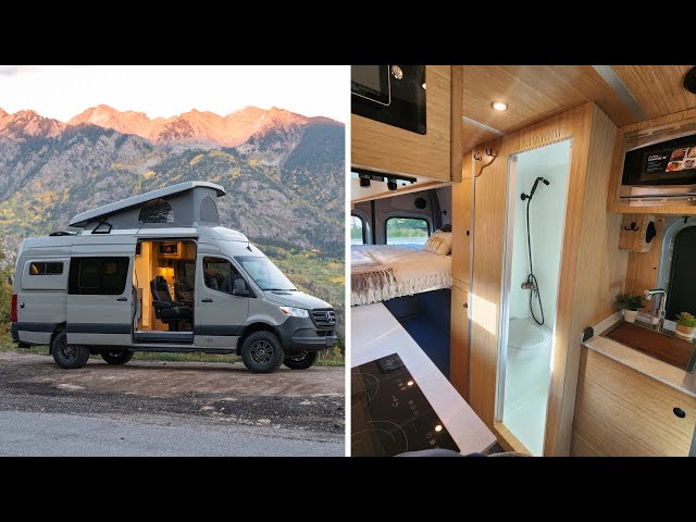 Insane Adventure Van Build  - Pop Top, Heated Shower, 4x4 Sprinter!