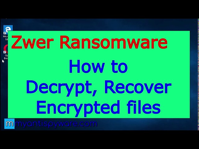 Zwer ransomware. How to decrypt .Zwer files. Zwer File Recovery Guide.