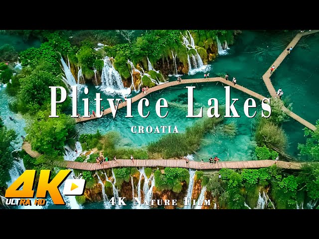FLYING OVER Plitvice Lakes, Croatia 4K UHD | Scenic Relaxation Film With Calming Music - 4K Ultra HD