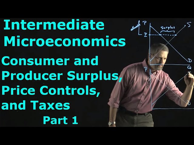 Intermediate Microeconomics: Consumer surplus, producer surplus, price controls, and taxes, Part 1
