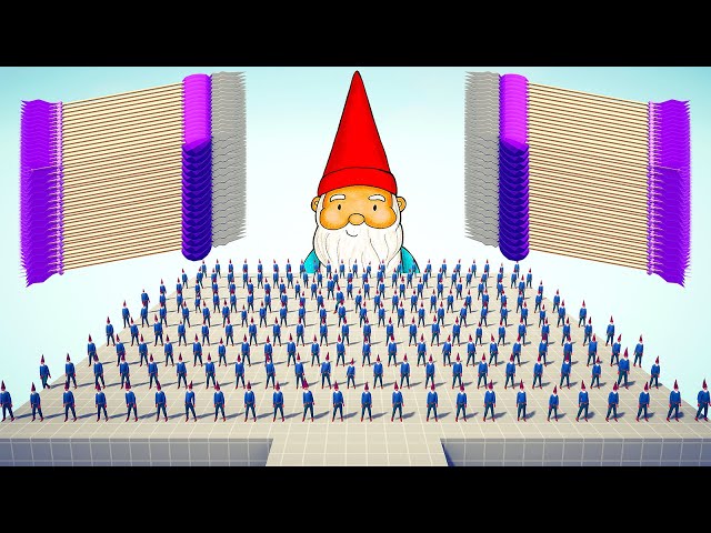 GARDEN GNOME ARMY + GIANT GNOME vs DUO EVERY GOD - Totally Accurate Battle Simulator TABS