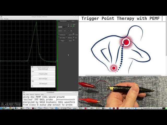 Trigger Point Therapy with PEMF diy PEMF TREATMENT PROBE/coil with NASA 10 hz biphasic pemf waveform