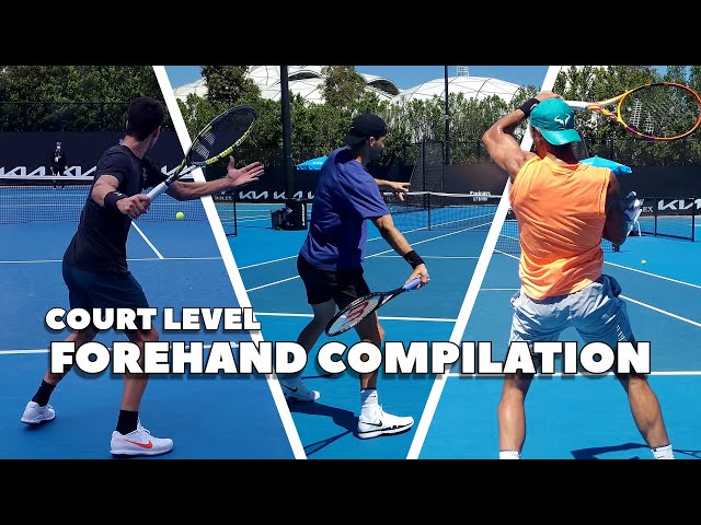 Slow Motion ATP Forehand Compilation | Court Level (4K 60FPS)