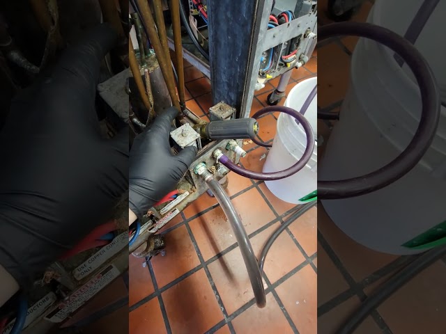 Cleaning the coax coil on an water cooled ice cream machine