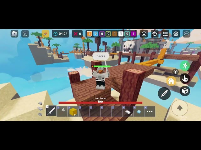 Mobile Gameplay (Roblox Bedwars)