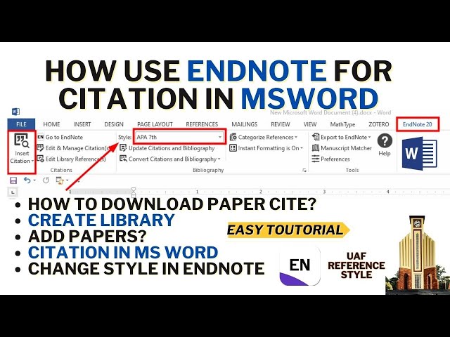 How to Add Paper/Insert Citations / References using EndNote Microsoft Word | APA | URDU/Hindi