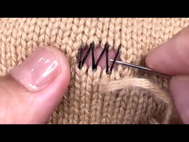 How to Repair a Hole in a Sweater With a Sewing Needle, If You Don't Have a Crochet Hook