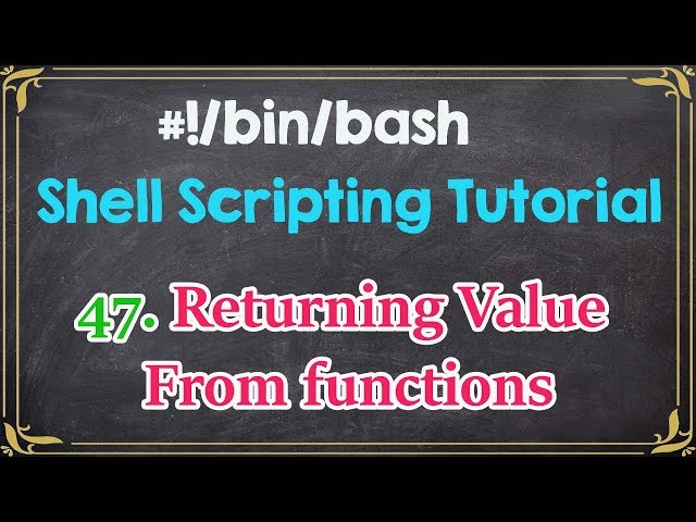 Functions | Returning value from called function in a shell script
