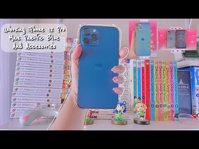 Unboxing iPhone 12 Pro Max Pacific Blue and Accessories 🌸🛍️| 2021 💕