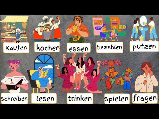 Die 10 Verben mit Beispielen A1& A2 / Useful German verbs with examples for beginners - Easy Deutsch