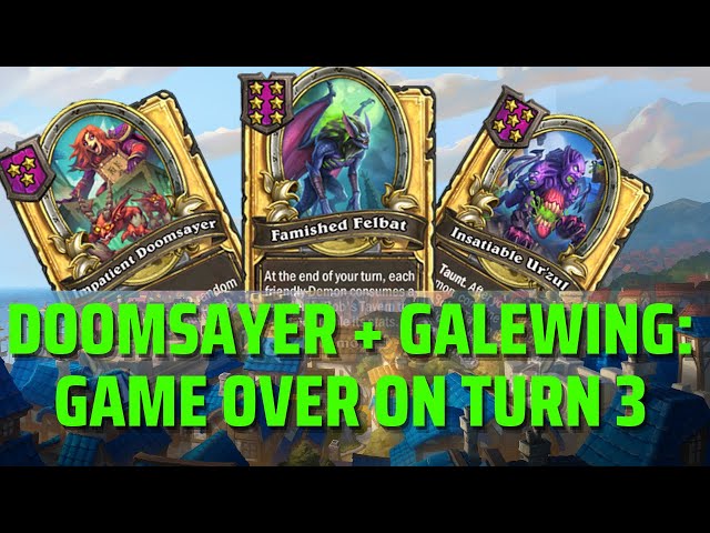 Doomsayer + Galewing: Game Over on Turn 3 | Hearthstone Battlegrounds | Patch 21.2 | bofur_hs