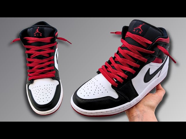 HOW TO LACE NIKE AIR JORDAN 1 MID (Best Way)