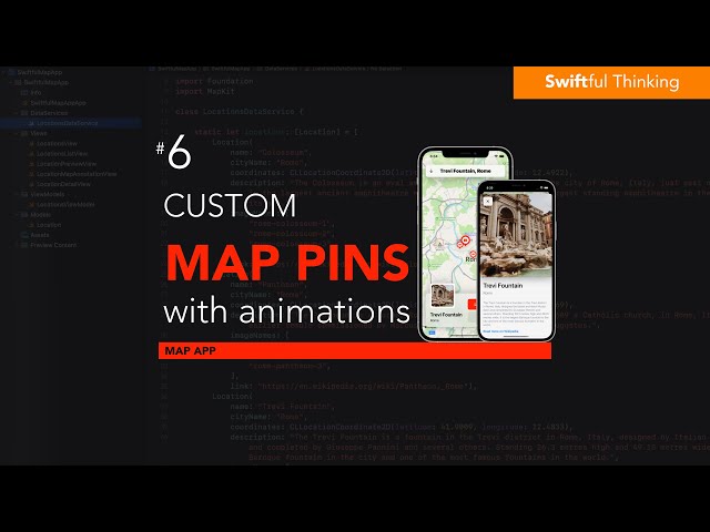 Custom Map Annotation Pins for SwiftUI MapKit Map | SwiftUI Map App #6