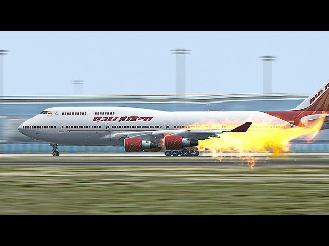 Boeing 747 Bursts into Flames Just Before Takeoff | Indian Disaster | Air India Flight 829