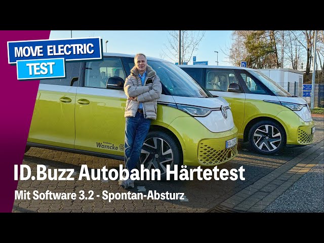 VW ID Buzz Härtetest auf der Autobahn - Software 3.2 Spontan-Absturz, aber gute Ladekurve