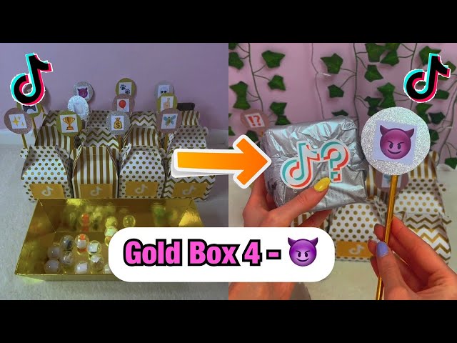 TikTok Mystery GOLD Boxes - Box 4!😈 *asmr* #Shorts