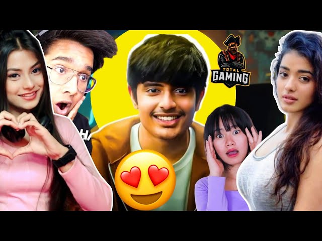 YouTubers & GIRLS Reaction on AJJUBHAI FACE REVEAL 😍😍😍 Total Gaming Face Reveal