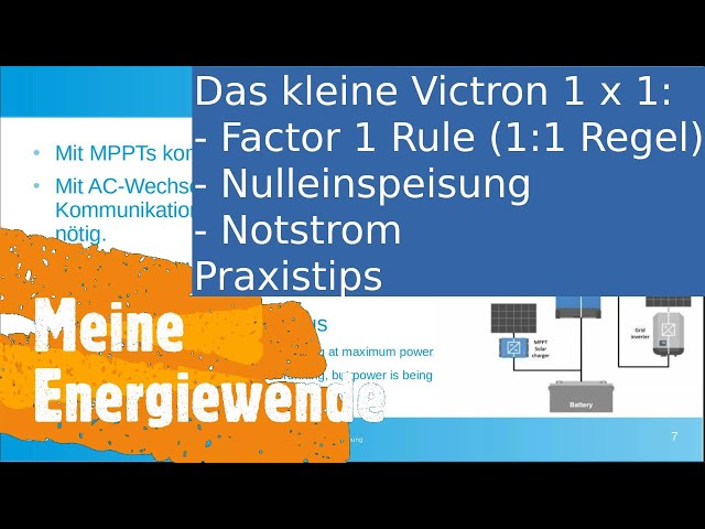 #Victron 1x1 - Factor 1 Rule +  #Nulleinspeisung  + #Notstrom