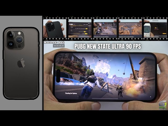 iPhone 14 Pro Max test game PUBG New State Max Setting Ultra 90 FPS