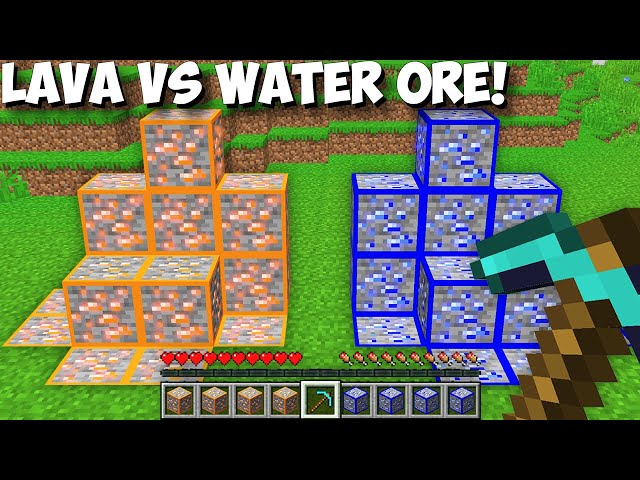 Which ORE better LAVA ORE vs WATER ORE in minecraft ! NEW SECRET ORE !