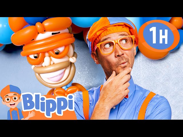 Blippi Learns Colors with Balloons at Amy's Playground! | 1 HOUR OF BLIPPI TOYS!