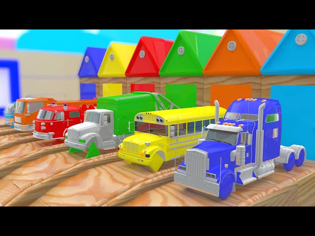 Learn Colors with  Learn Colors with Street Vehicles Giant Waterslide for Children