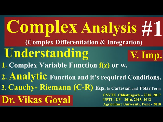 Complex Analysis #1 (V.Imp.) | Analytic Function and its Conditions | Cauchy Riemann Equations