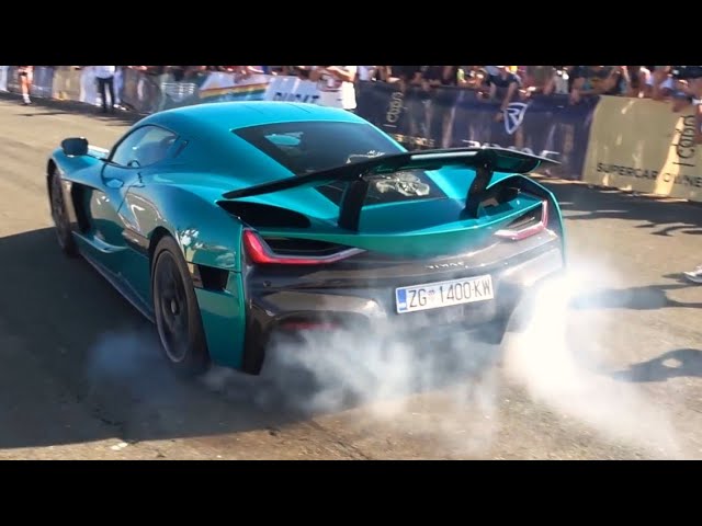 Rimac Nevera DRIFTING & BURNOUTS + Drag Race vs Bugatti Chiron