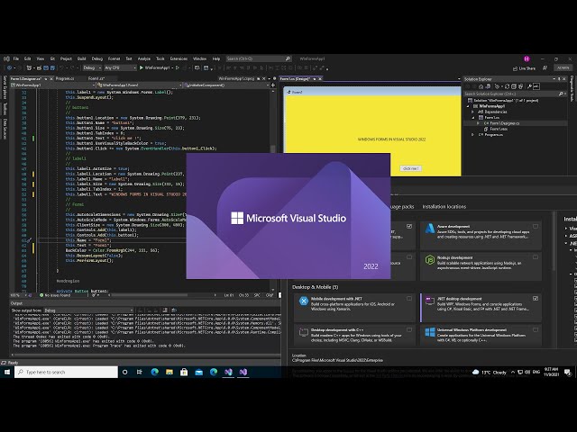 WinForms in Visual Studio 2022 (Windows Forms Getting Started)