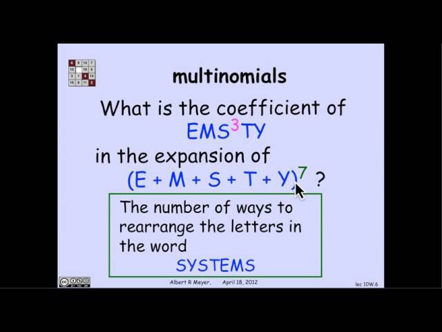 3.4.5 Multinomial Theorem: Video