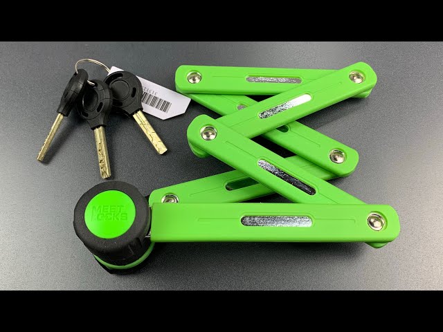 [819] Meet Locks Folding Bike Lock Picked (2 Sidebars, 8 Sliders)