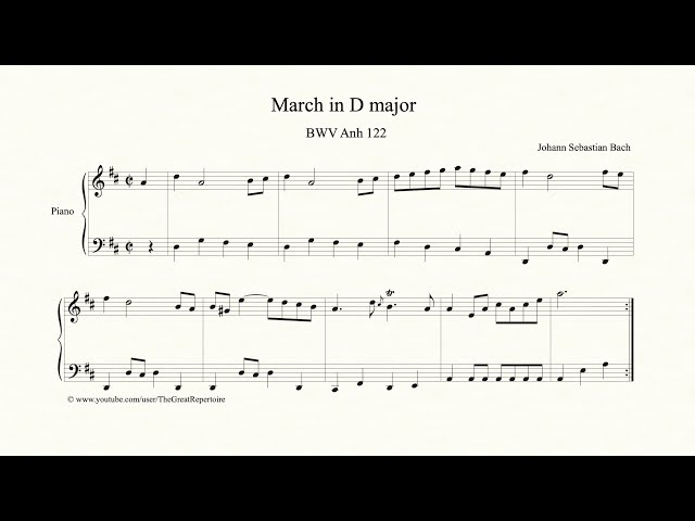 Bach, March in D major, BWV Anh 122