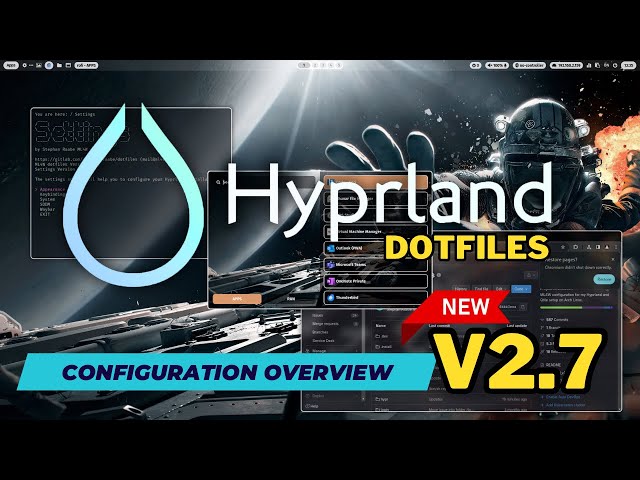 HYPRLAND and QTILE with dotfiles 2.7. Enhanced Hyprland settings, new wallpaper selector & much more