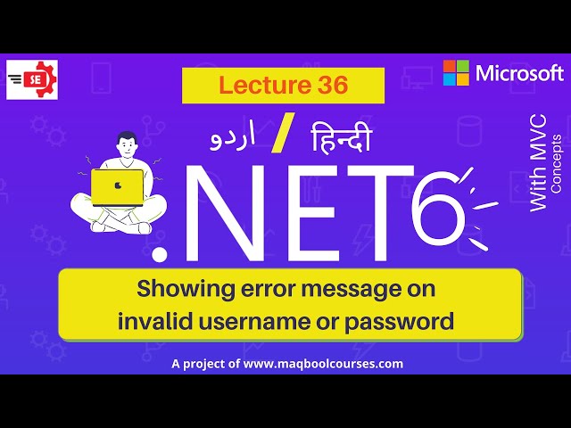 Showing Error message on Invalid username or password | Lecture 36