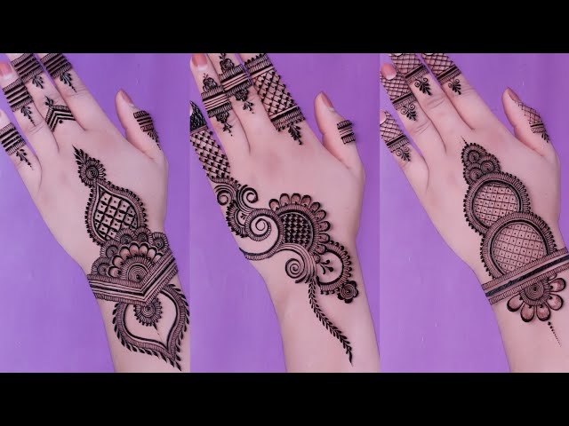 top 3 stylish back hand mehndi design | Eid mehndi design | mehndi ka design |mehndi design | mehndi