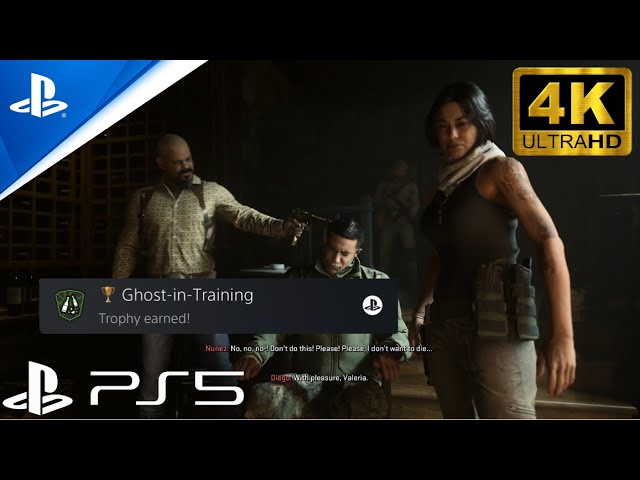 Earn rare trophy (Ghost in training) | El sin Nombre without killing any guards | COD 4k60fps [HDR]